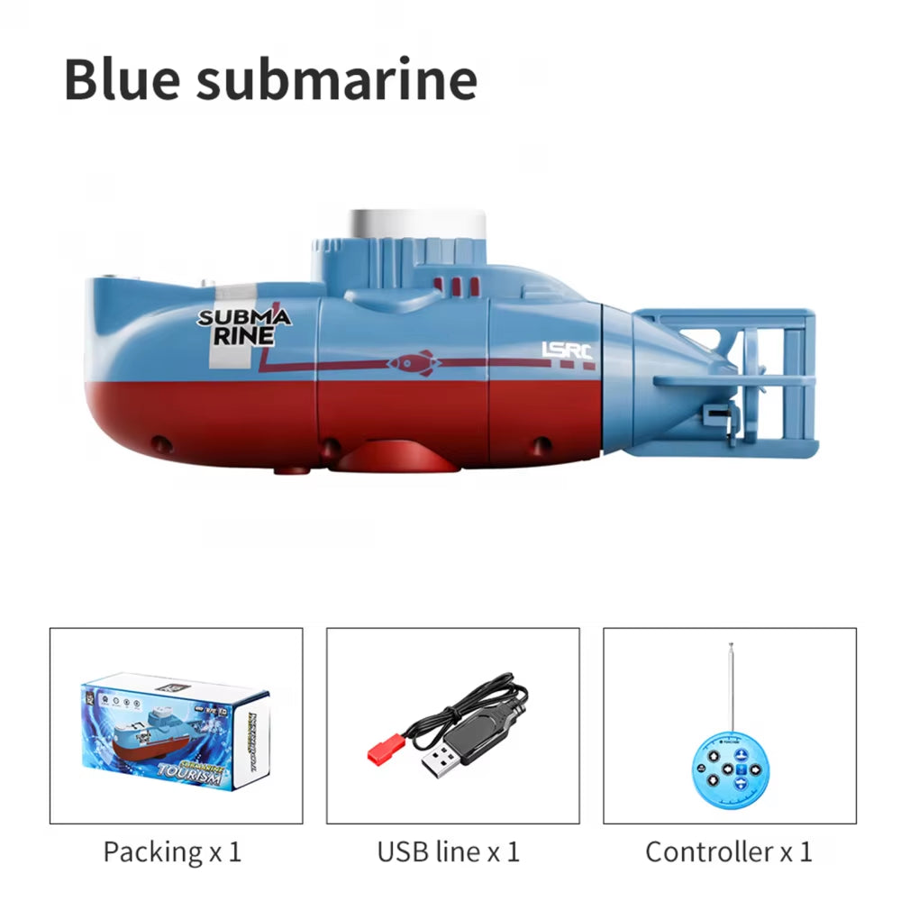 Electric Submarine Boat Underwater Diving Model Mini Playing Wireless Remote Control Model Boat Racing Toy Boys Christmas Gifts