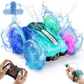Remote Control Cars, RC Car Toys for Kids 8+ Years Old Boys Girls Gifts, 4WD Gesture 360° Rotating Drift Amphibious RC Stunt Cars Boat with LED Lights - Blue