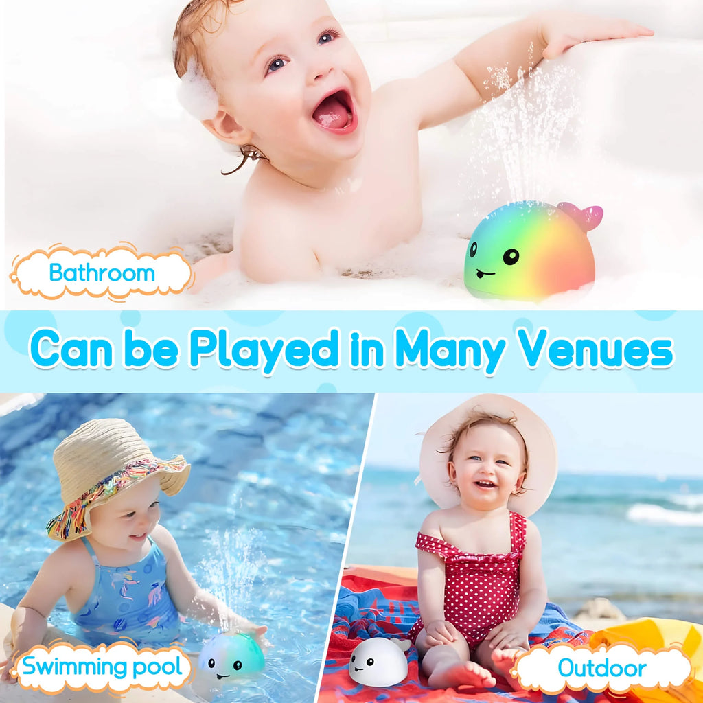 Baby Bath Toys, Whale Light up Fountain Bath Toy, Birthday Gift for Baby Toddler 6 Months and Older, Unisex