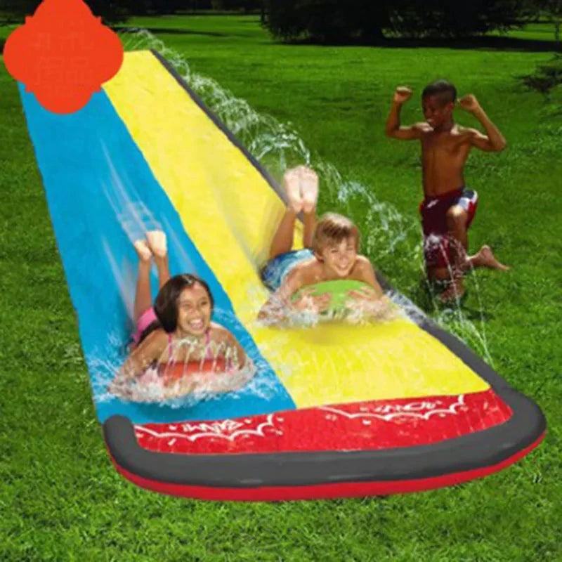 Inflatable Lawn Water Slide for Kids Summer Outdoor Games Backyard Waterslide Spray Water Toys with Sprinkler Garden Water Slide