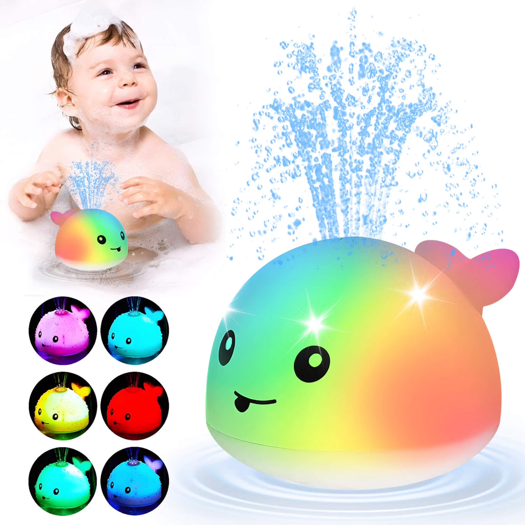 Baby Bath Toys, Whale Light up Fountain Bath Toy, Birthday Gift for Baby Toddler 6 Months and Older, Unisex