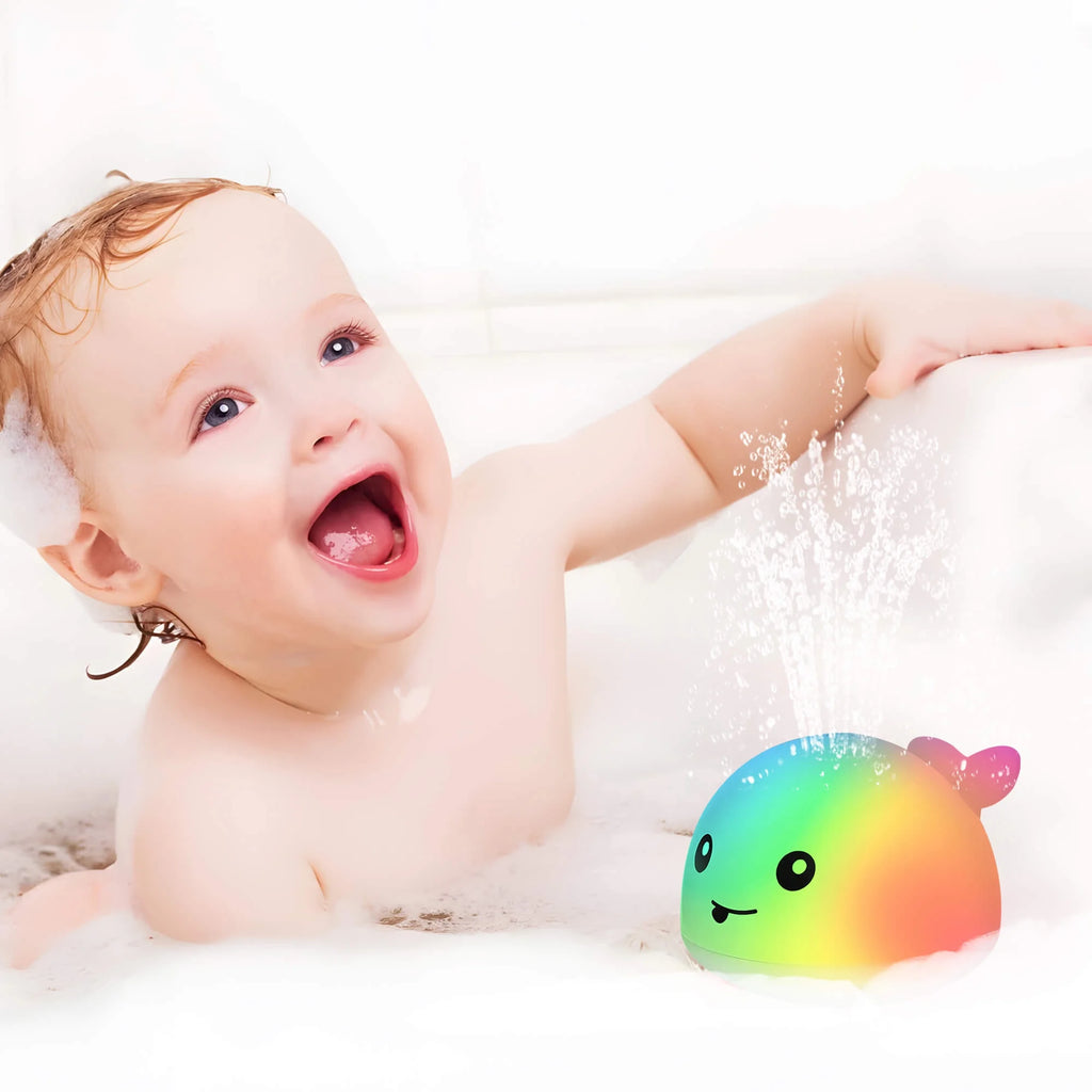Baby Bath Toys, Whale Light up Fountain Bath Toy, Birthday Gift for Baby Toddler 6 Months and Older, Unisex