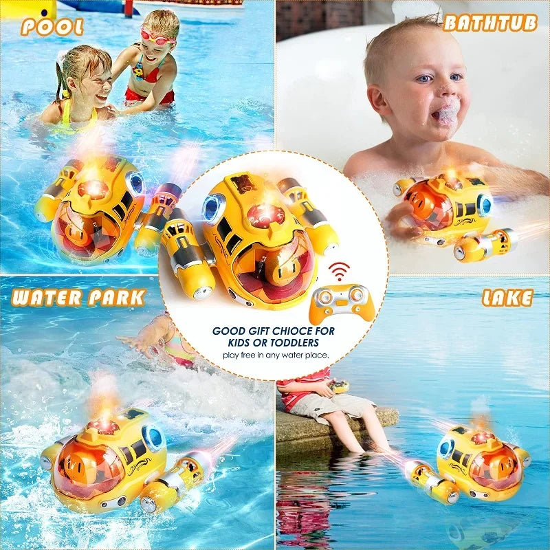 RC Submarine Spray Motorboat Boat 2.4G Remote Control Boats Waterproof Electric Machine Water Toys for Boys Children Kids Gifts