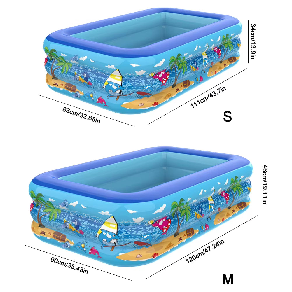 Inflatable Swimming Pool Large Family Adult Inflatable Pools Baby Swimming Pools Summer Indoor Outdoor Bathtub Toys 60/111/120Cm