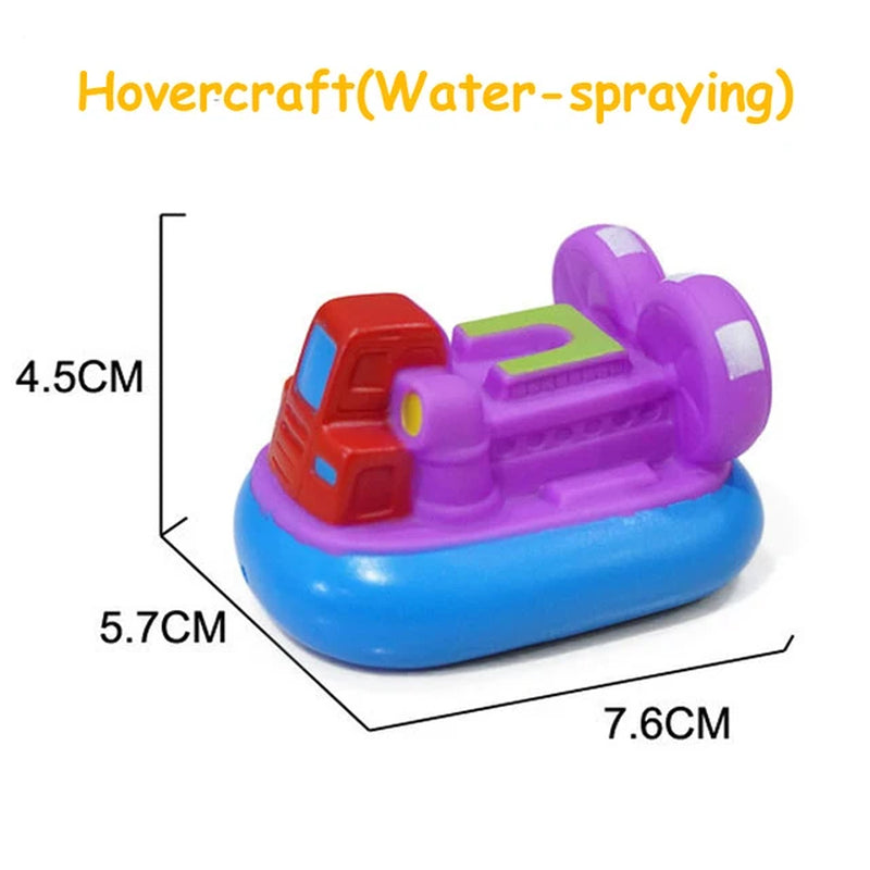 Bath Toy Swimming Water Toys Cartoon Soft Rubber Car Boat Plane Float Squeeze Sound Water Spray Kids Water Play Toys Gifts
