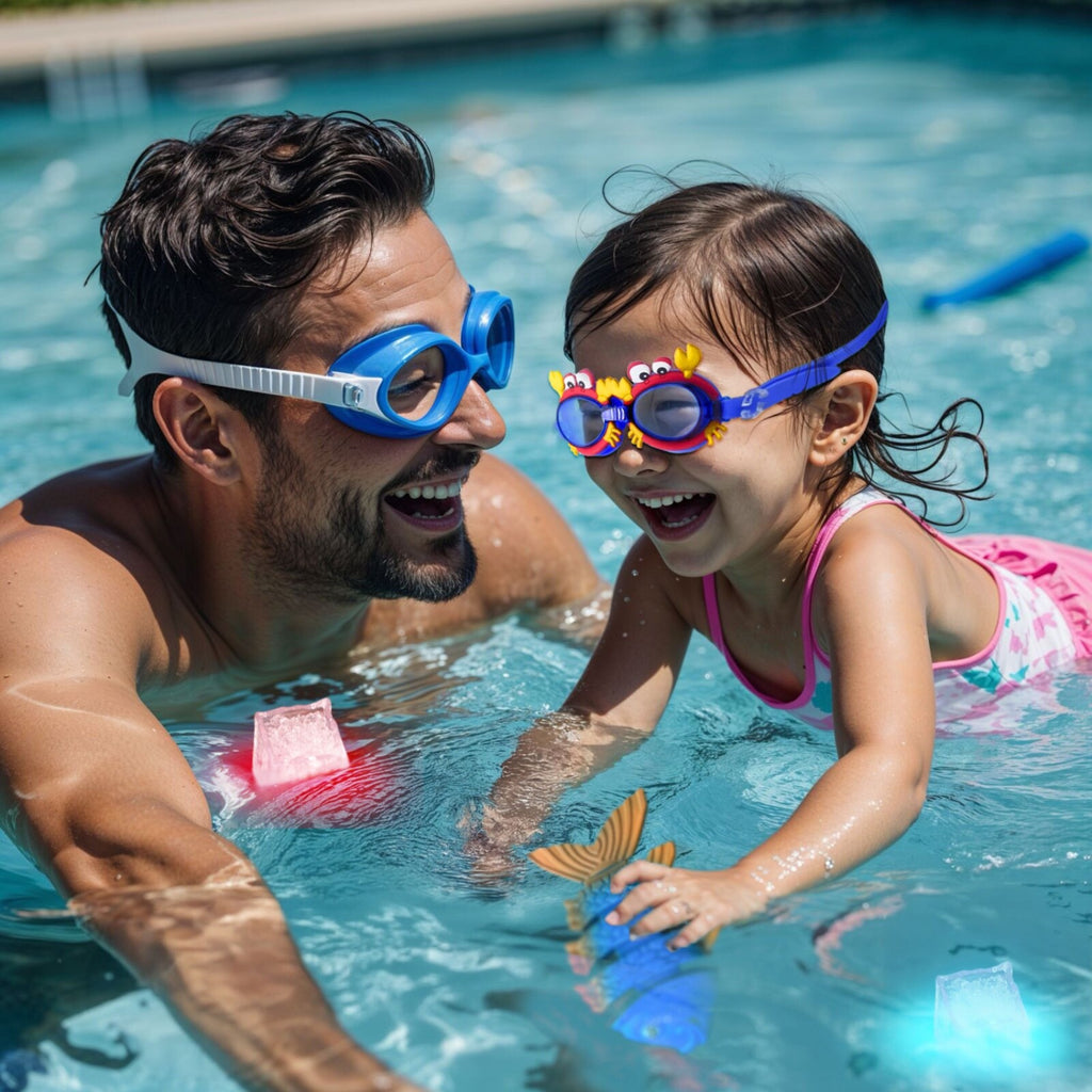 35 Pcs Pool Toys Set with LED Pool Light Cubes & Water Toys Swim Learning