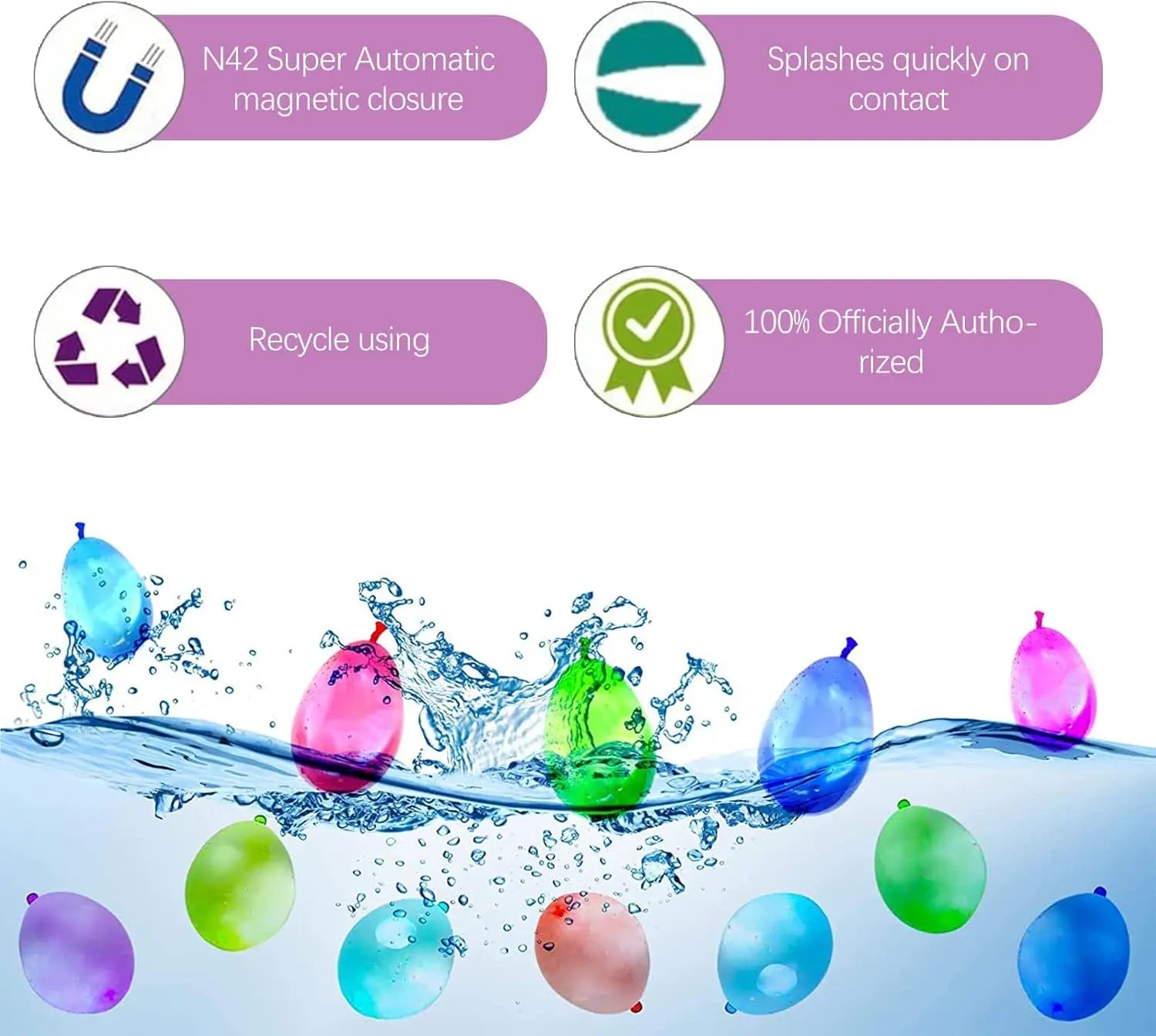 Water Balloons Quick Fill, Water Balloons, Kids and Adults Water Fight Games, Summer Fun Party Toys