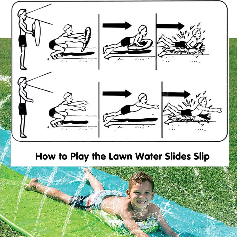 Inflatable Lawn Water Spray Slide Outdoor Kids Summer Inflatable Toys Sprinkle Water Game Backyard Pools Toys Water Splash Toys