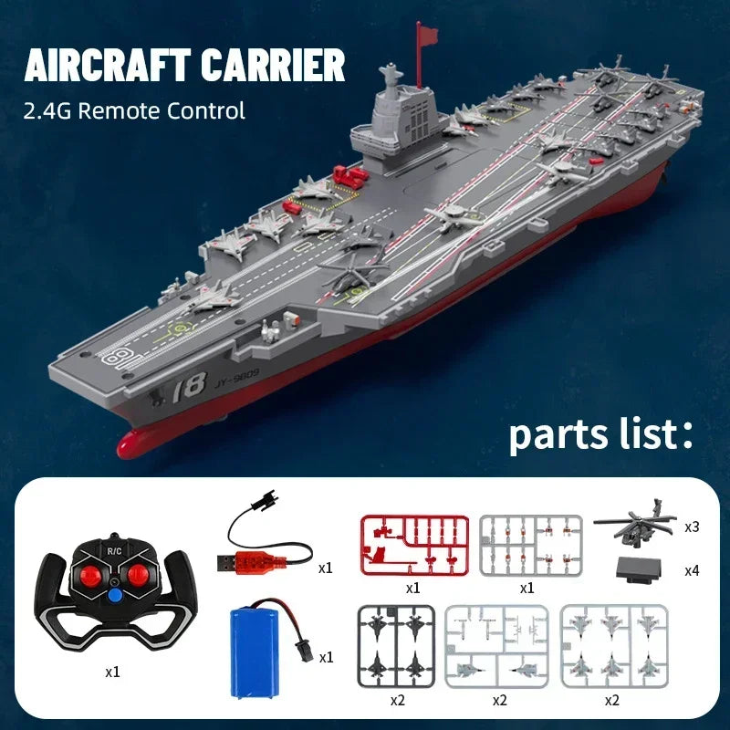 S19 Rc Boat Kids High-Speed Remote Control Boat 2.4G Remote Control Aircraft Carrier Warship Electric Water Toys Children Gift