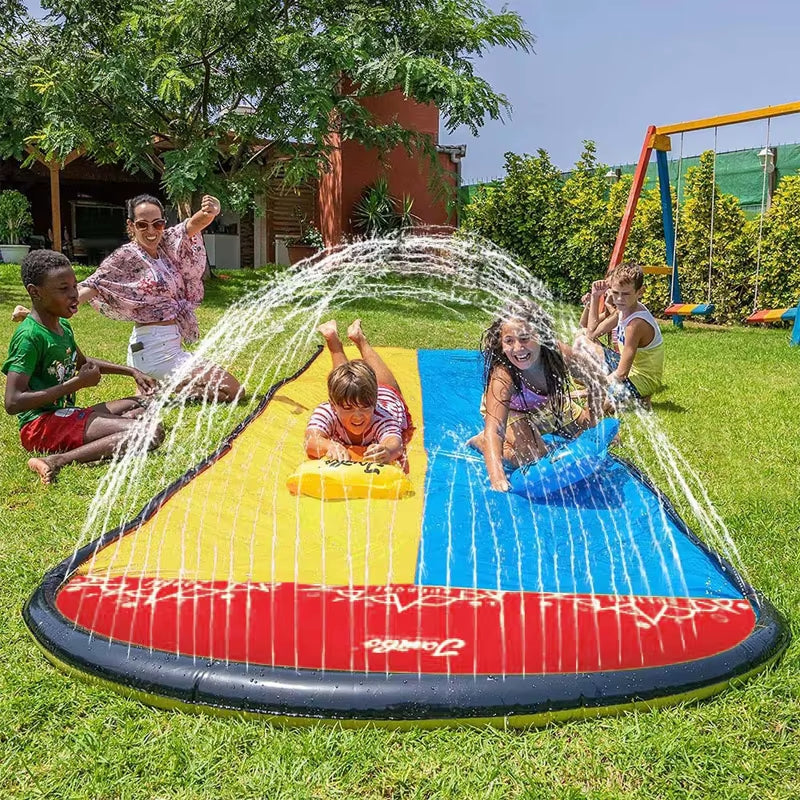 Inflatable Lawn Water Spray Slide Outdoor Kids Summer Inflatable Toys Sprinkle Water Game Backyard Pools Toys Water Splash Toys