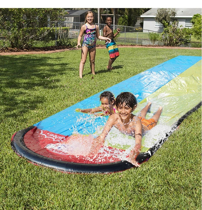 Inflatable Lawn Water Slide for Kids Summer Outdoor Games Backyard Waterslide Spray Water Toys with Sprinkler Garden Water Slide