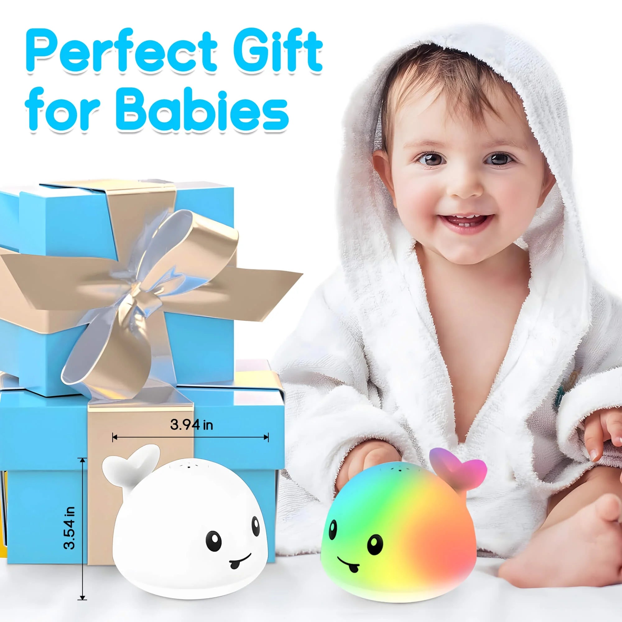 Baby Bath Toys, Whale Light up Fountain Bath Toy, Birthday Gift for Baby Toddler 6 Months and Older, Unisex