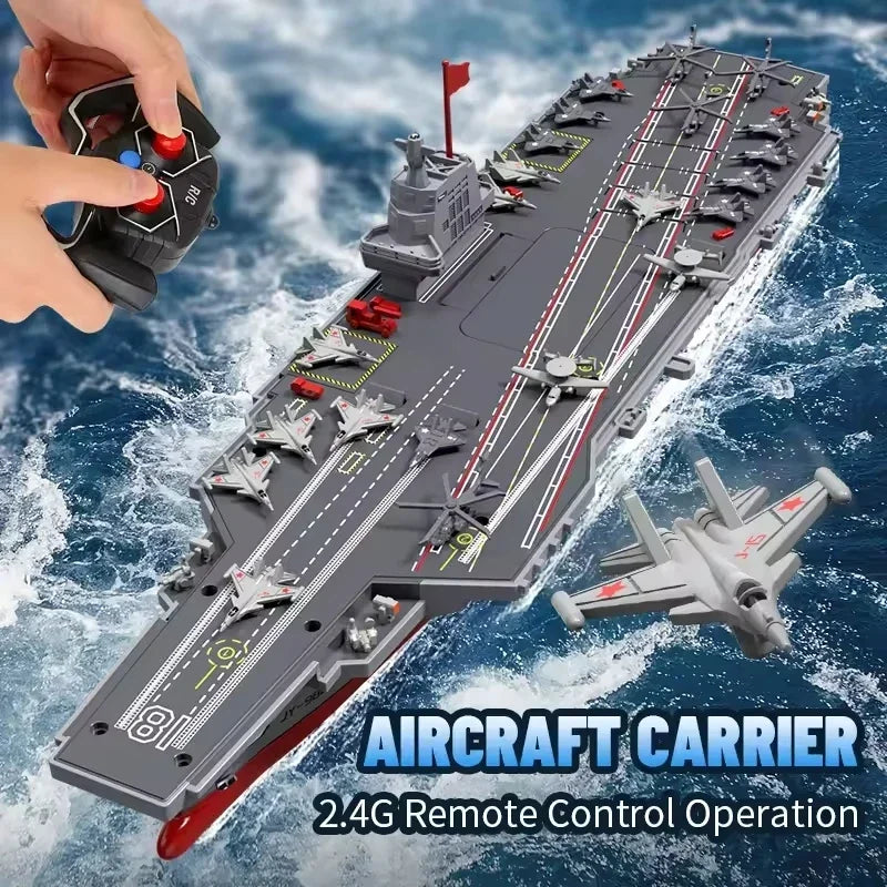S19 Rc Boat Kids High-Speed Remote Control Boat 2.4G Remote Control Aircraft Carrier Warship Electric Water Toys Children Gift