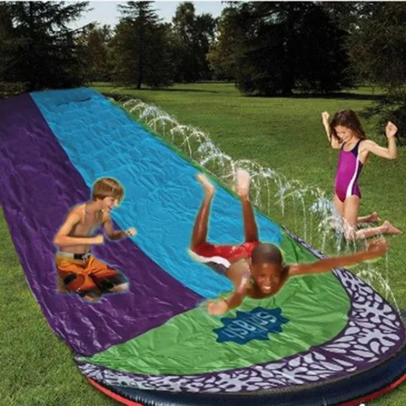 Inflatable Lawn Water Slide for Kids Summer Outdoor Games Backyard Waterslide Spray Water Toys with Sprinkler Garden Water Slide