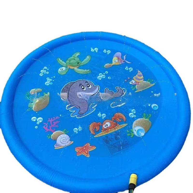 100CM Splash Pad Sprinkler for Kids Outdoor Water Toys Inflatable Splash Pad Children outside Backyard Dog Sprinkler Pool