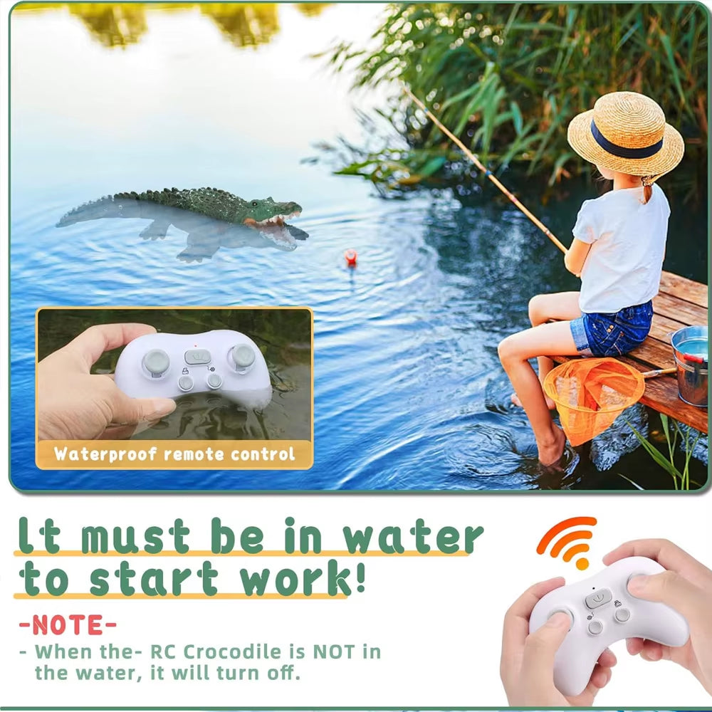 Rc Crocodile Remote Control Boat Electric Simulation Radio Control Machine Toys Children'S Water Pool Outdoor Toys for Boys