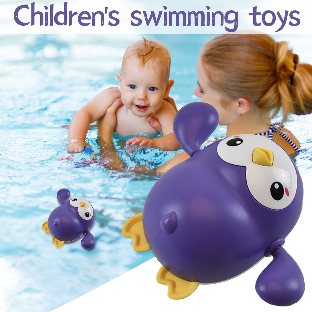 Baby Bath Toy Kawaii Swimming Penguin Bath Pool Toy Cute Wind up Little Penguin Bath Toys Set Baby Montessori Educational Toys