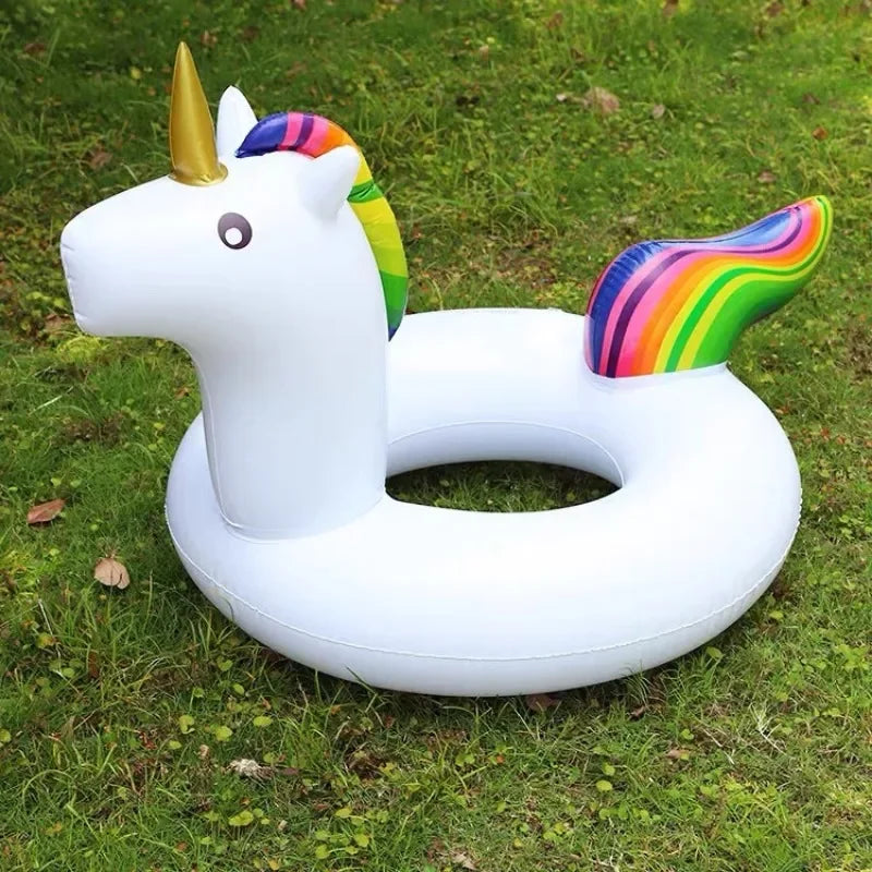Large Unicorn Inflatable Toys Summer Pool Swimming Ring PVC Thickened Air Beach Party Inflatable Water Toys for Kids Adults