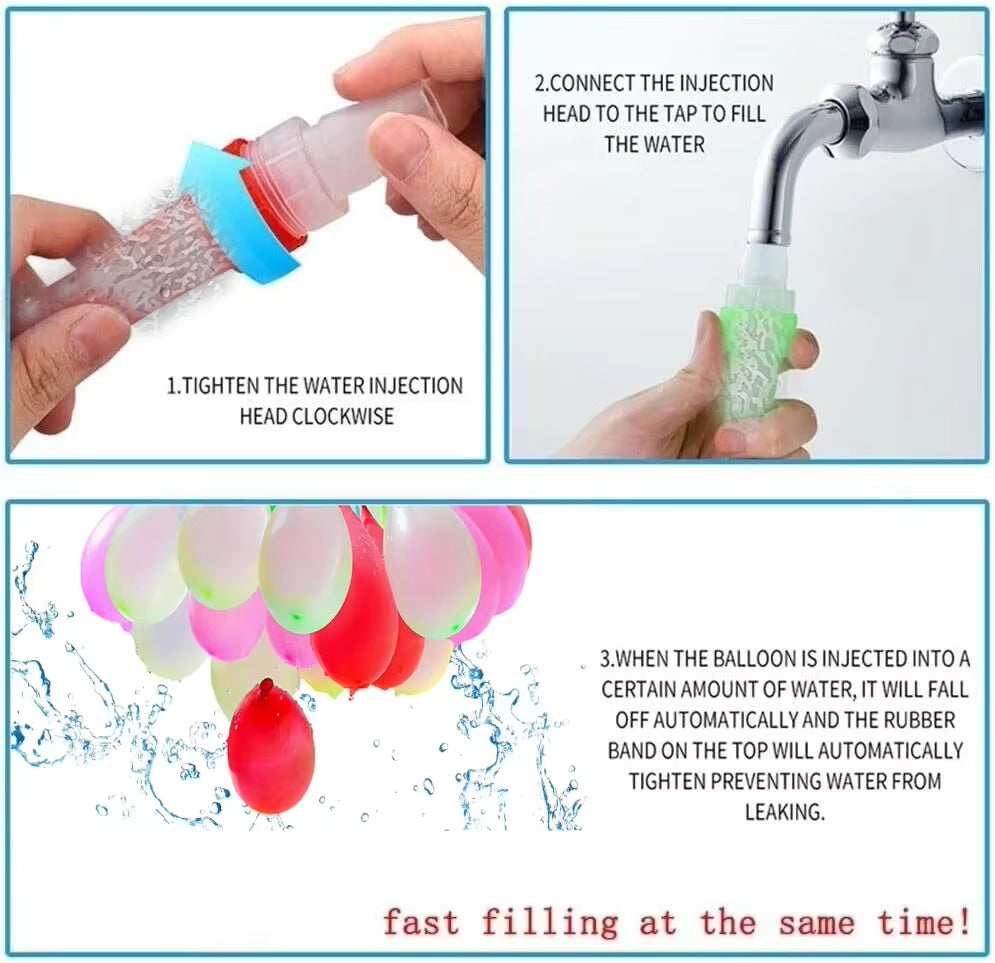 Water Balloons Quick Fill, Water Balloons, Kids and Adults Water Fight Games, Summer Fun Party Toys