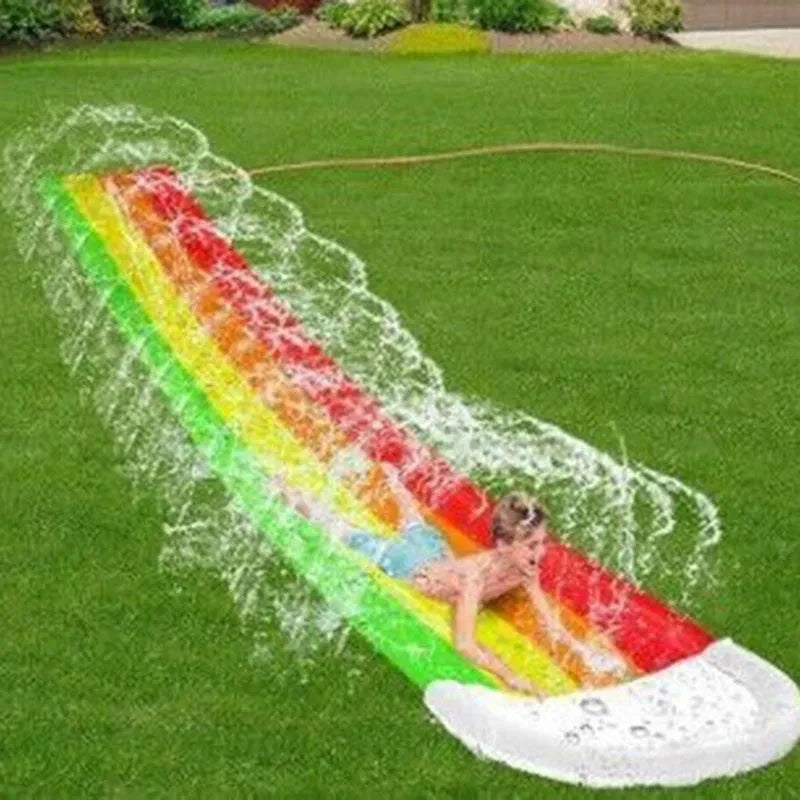 Inflatable Lawn Water Slide for Kids Summer Outdoor Games Backyard Waterslide Spray Water Toys with Sprinkler Garden Water Slide