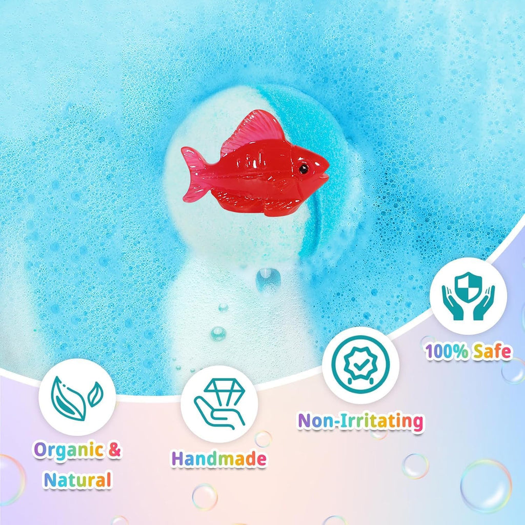 Bath Bombs for Kids with Surprise Inside, 24 Pack Kids Bath Bombs with Toys inside Gift Set, Kid Bubble Bath Fizzy for Girls Boys with Bath Toys