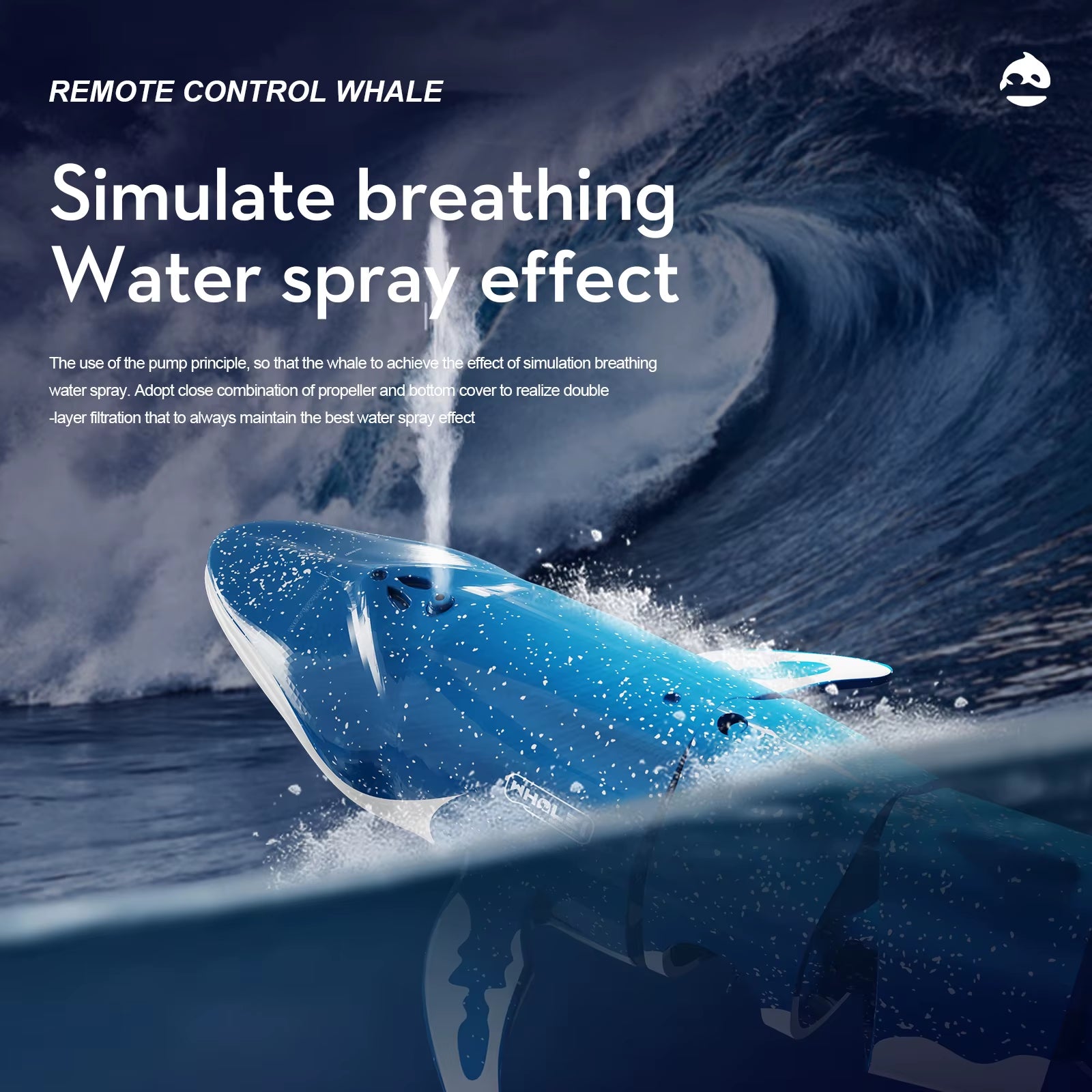 Underwater RC Submarine Remote Control Whales Shark Submarines Boat Toy Ship Diving in Pools Lake Gift Water Toys for Children