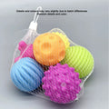 6 PCS Baby Sensory Toys Balls Baby Bath Play Water Bathroom Soft Toys Ball Can Make a Sound Soft Rubber Ball