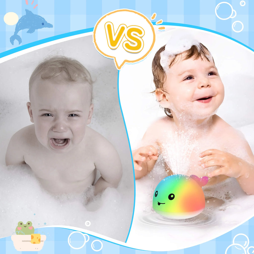 Baby Bath Toys, Whale Light up Fountain Bath Toy, Birthday Gift for Baby Toddler 6 Months and Older, Unisex