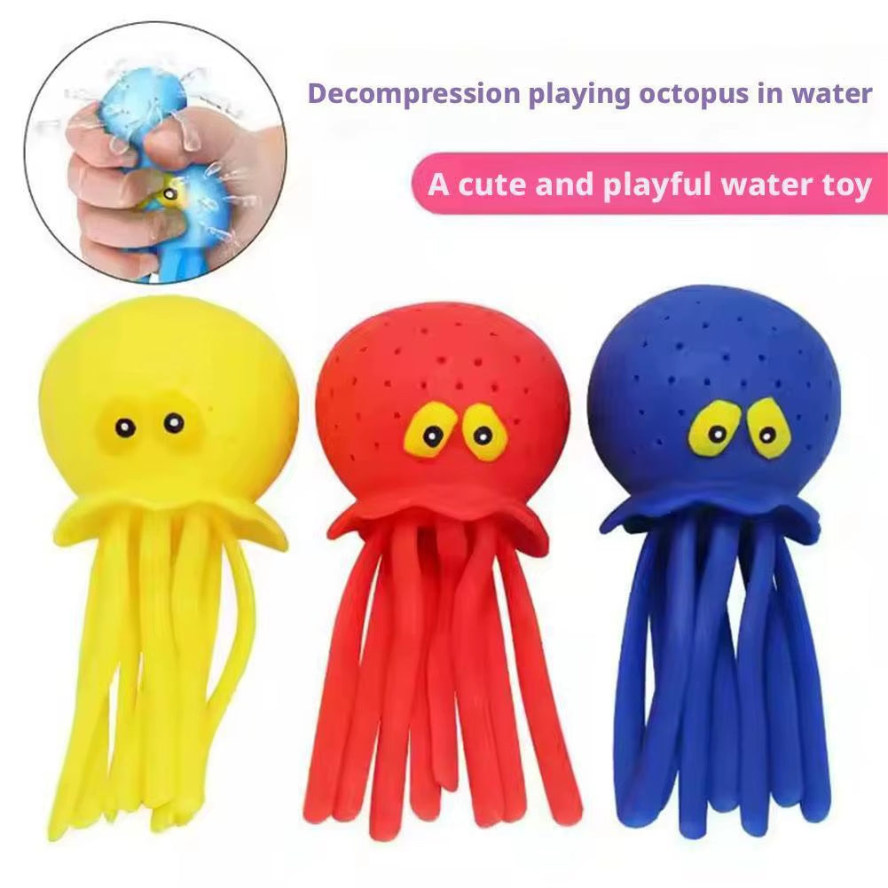 Baby Bath Toys Sponge Water Absorbing Octopus Squeezing Stress Relief Toys Summer Swimming Play Water Bath Toy for Children