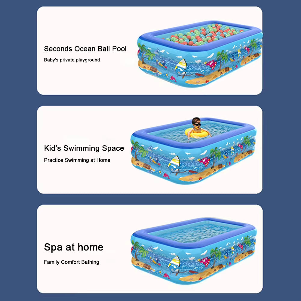 Inflatable Swimming Pool Large Family Adult Inflatable Pools Baby Swimming Pools Summer Indoor Outdoor Bathtub Toys 60/111/120Cm