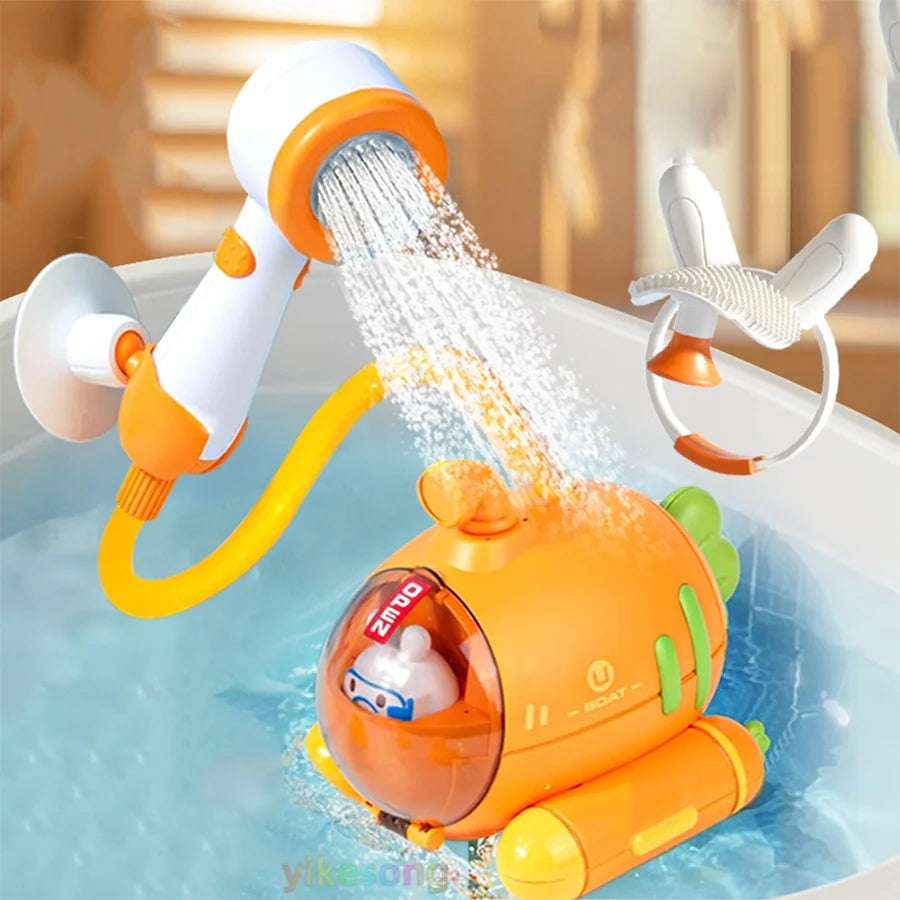 Baby Bath Electric Submarine Toys Shower Sucker Interactive Play Spray Bathtub Water Toys Sprinkler Baby Shower for Kids