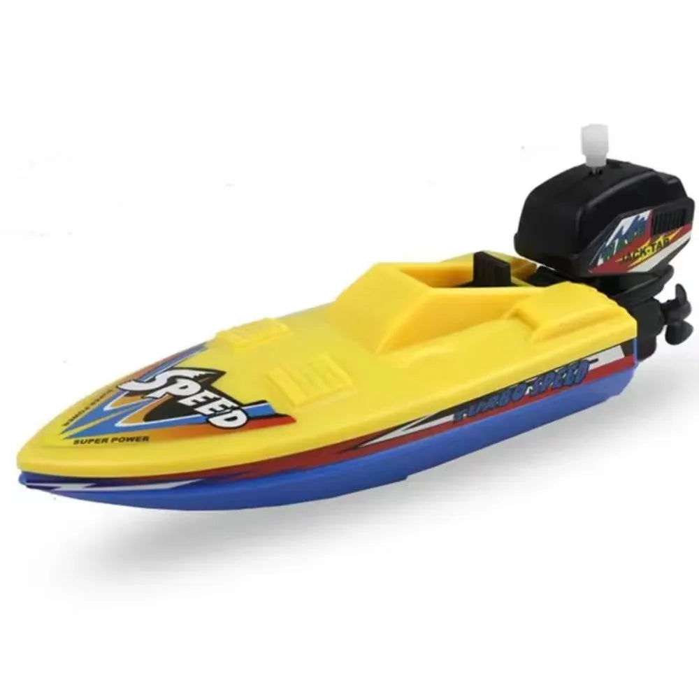 1Pc Speed Boat Clockwork Toys Ship Wind up Toy Float in Water Kids Toys Classic Bathtub Shower Bath Toy for Children Boys Toys